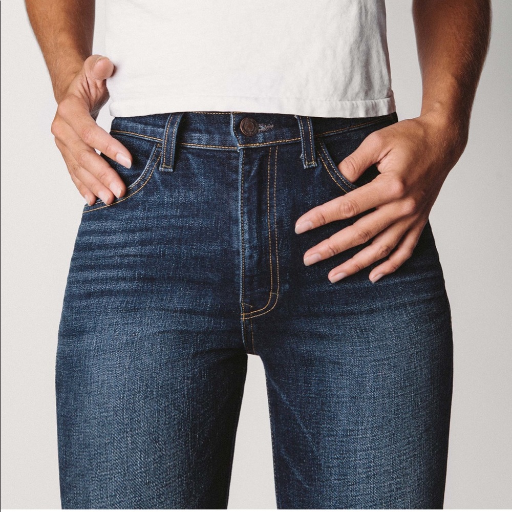 Imogene + Willie high rise, dark wash jeans.